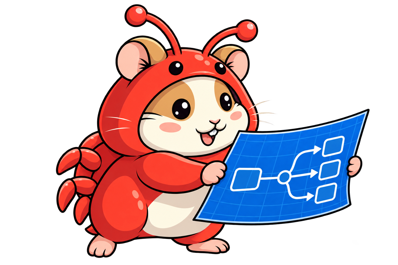 Hamcrab holds a blueprint toward the Feature playbook.