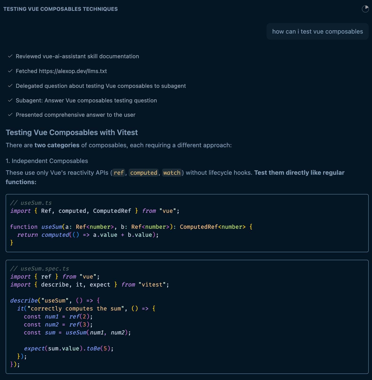 Generated skill example screenshot