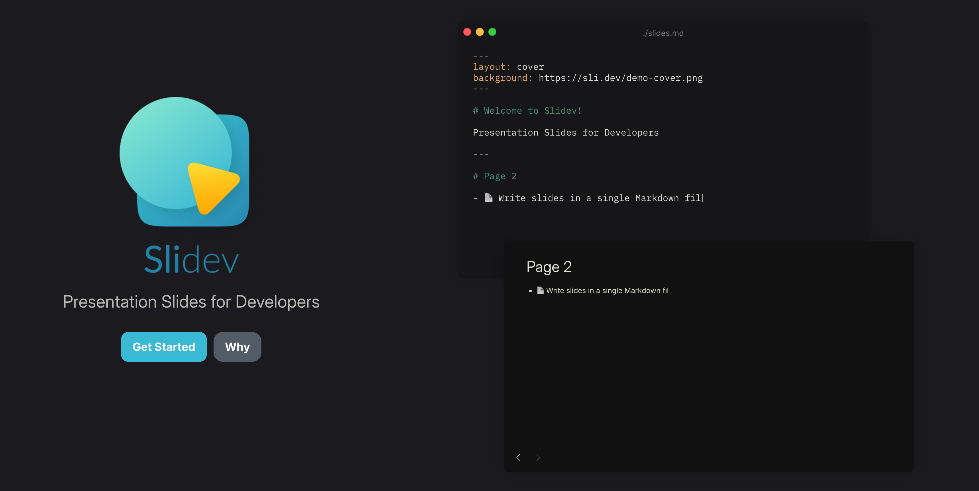 Slidev Landing page