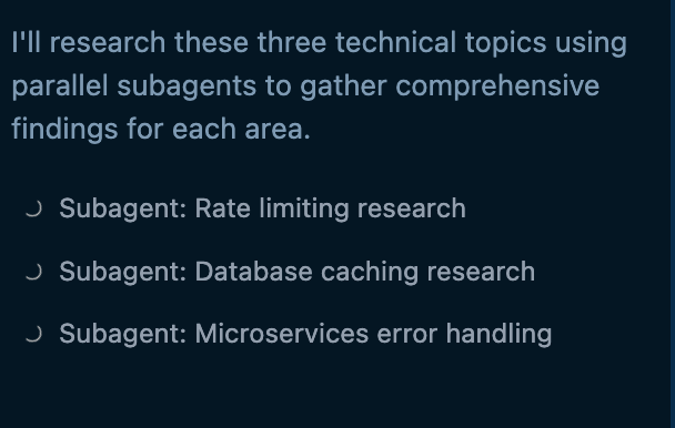 Parallel subagent execution visualization