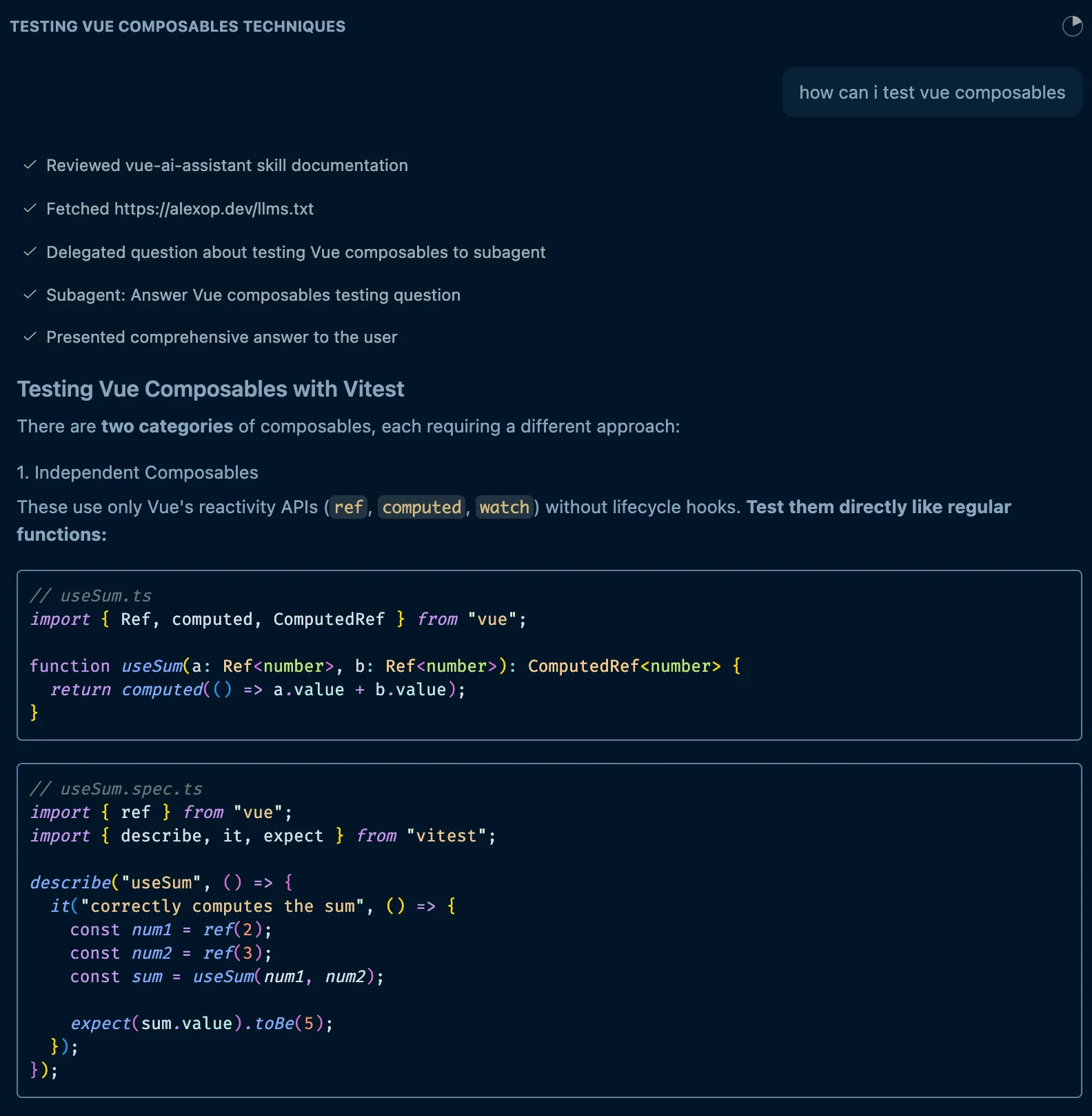 Generated skill example screenshot