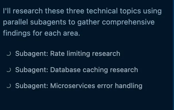 Parallel subagent execution visualization