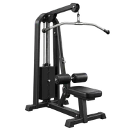 Generated lat pulldown machine in the same black and silver style.