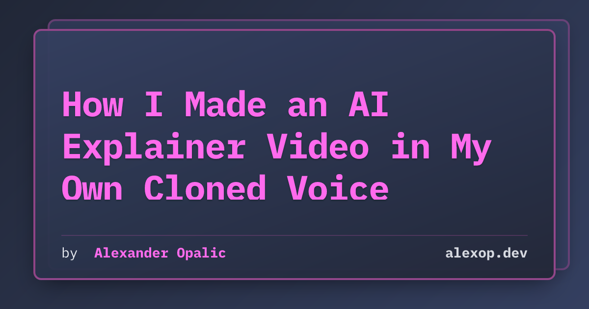 How I Made an AI Explainer Video in My Own Cloned Voice