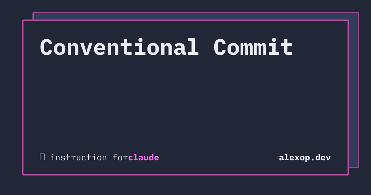 Conventional Commit Alexop Dev